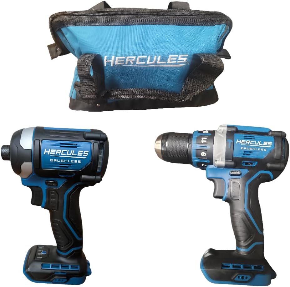 20V (Hammer Drill/Driver & Hex Compact) Bundle - Tools Only - Compatible with Hercules