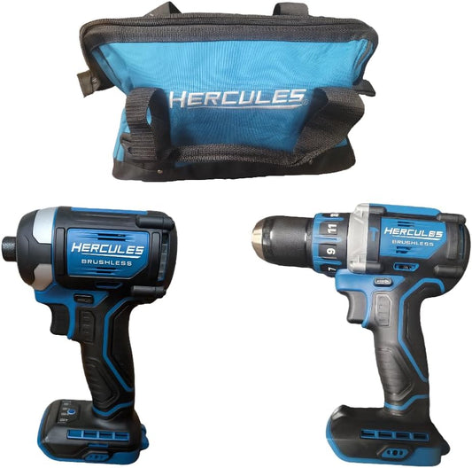 20V (Hammer Drill/Driver & Hex Compact) Bundle - Tools Only - Compatible with Hercules