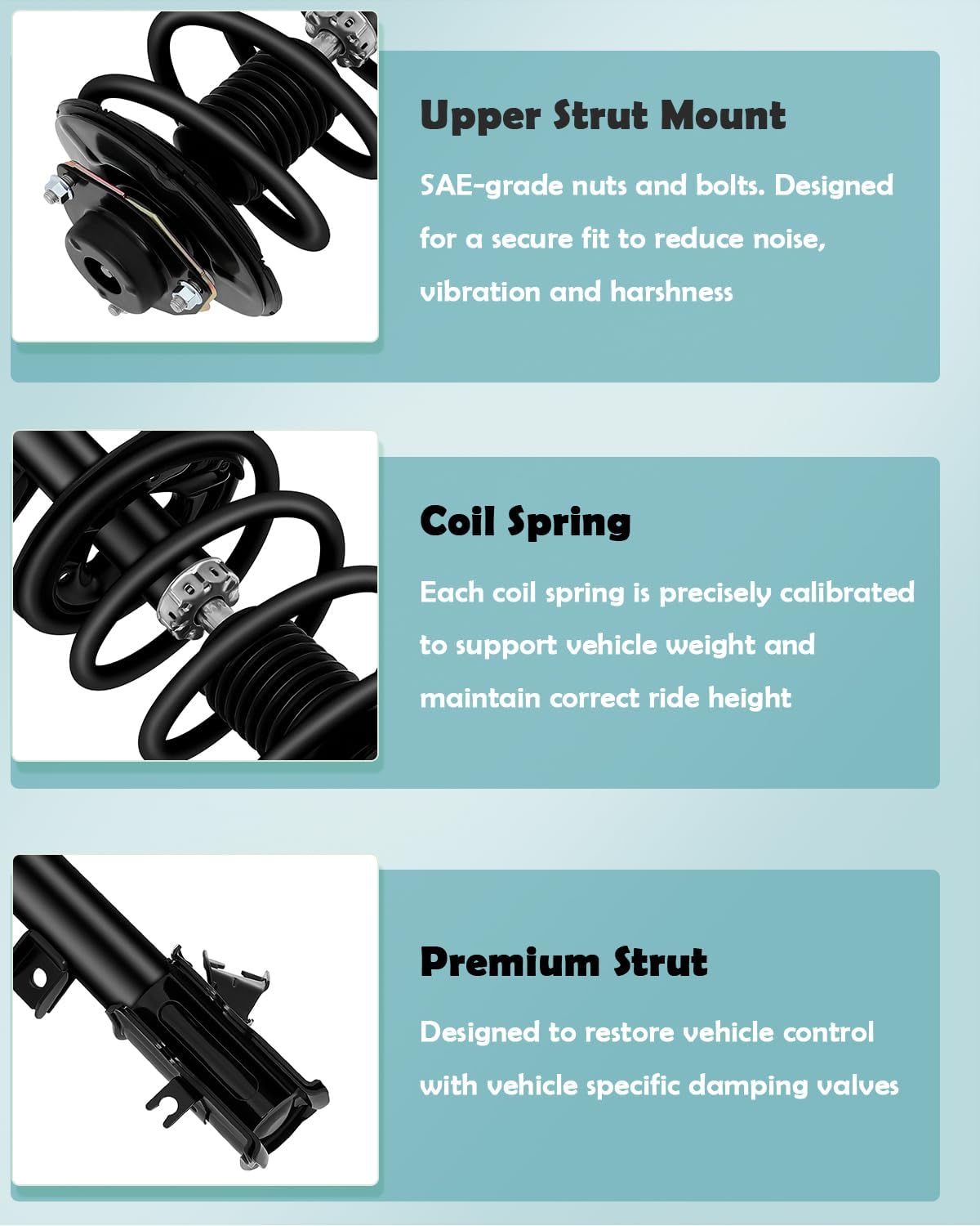 SCITOO Front Complete Struts Assembly Coil Springs Shock Struts Fit for 2000-2005 For Hyundai Sonata,2001-2005 For Kia Magentis,2000-2006 For Kia Optima with 171417 -Set of 2