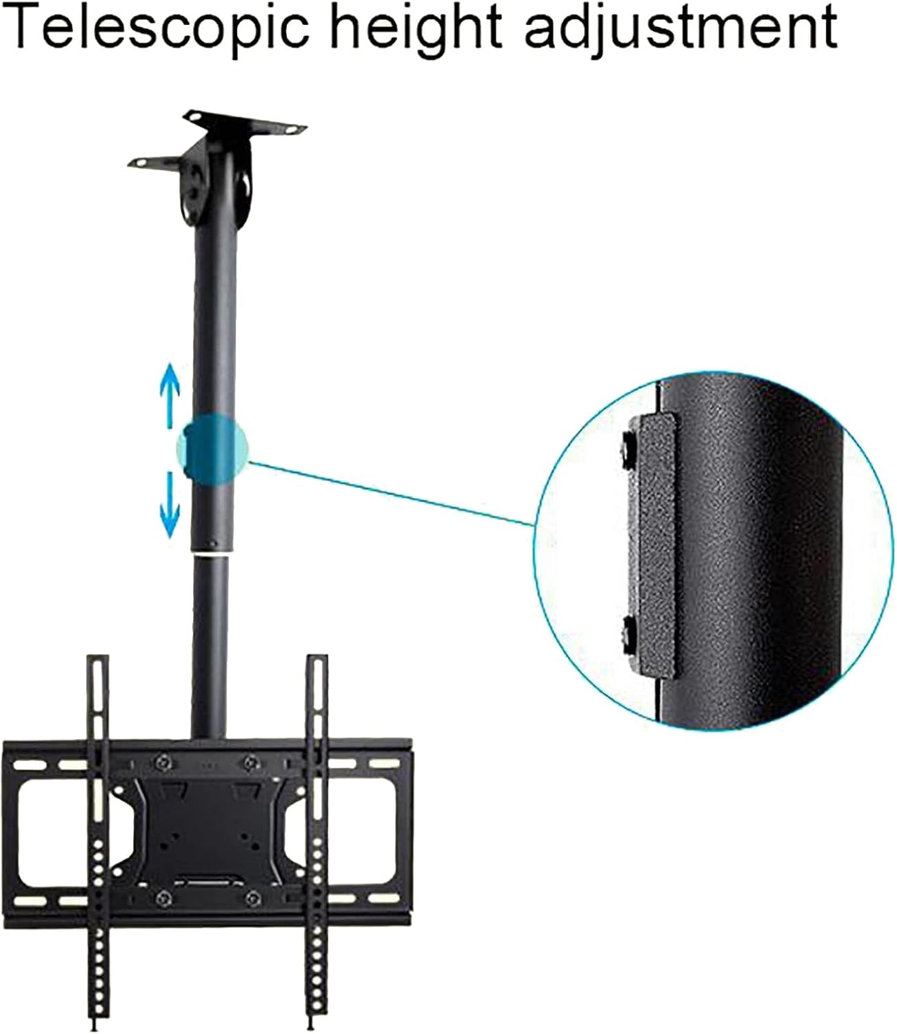 Ceiling TV Mount Adjustable Swivel & Tilt Bracket for 32 65 Inch LCD TVs and Monitors Secure Expansion Bolt in Tion Space Saving Design.