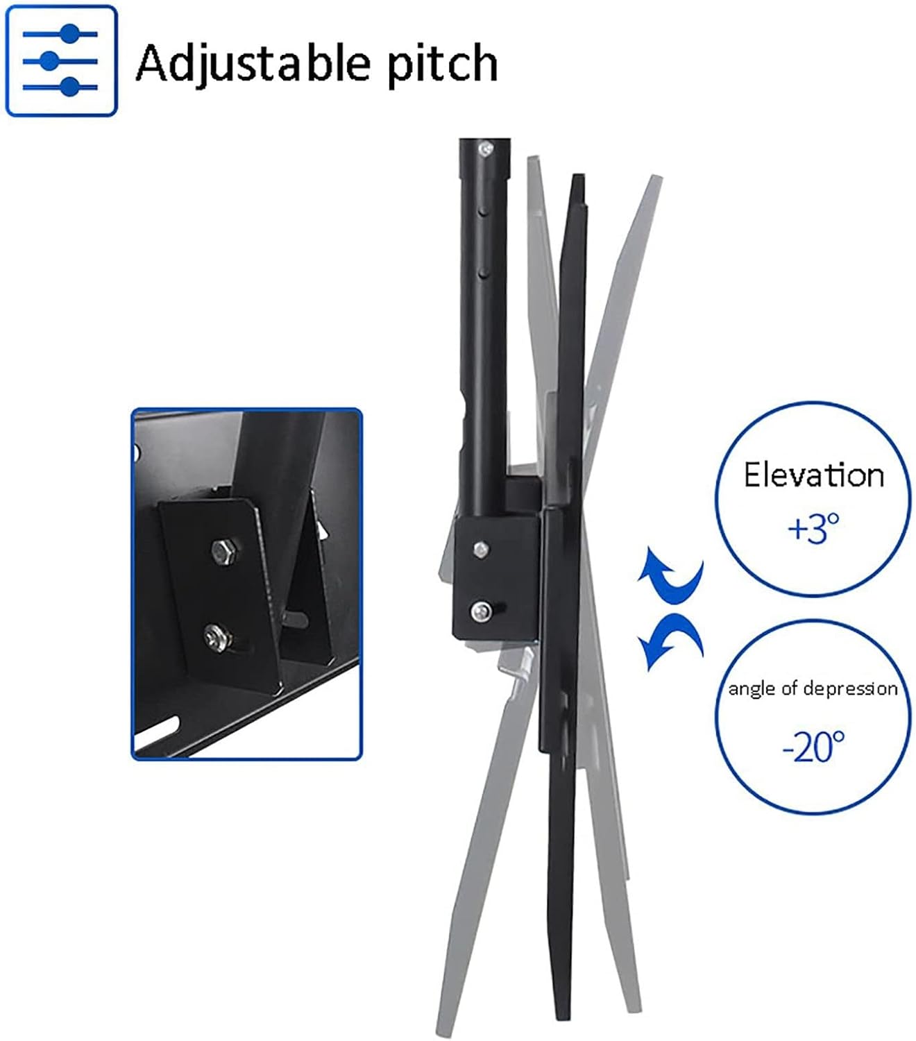 Ceiling Tv Mount Bracket, Double Rod Support Telescopic Height Adjustment Tv Stand for 60-100 Inch Tvs,11.6m