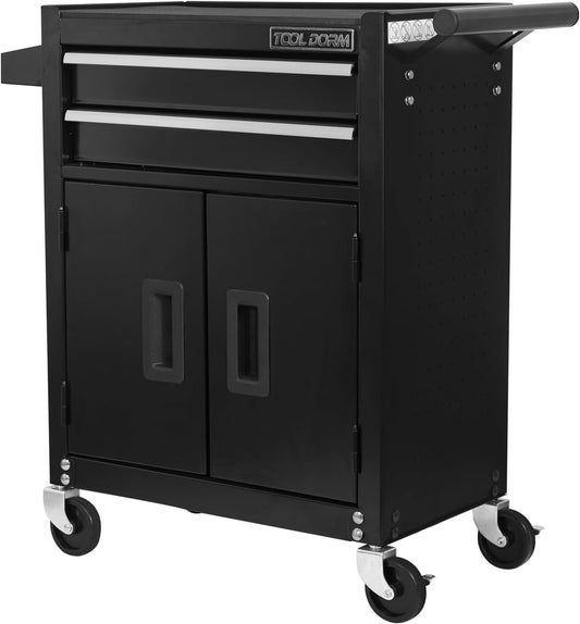 Tool Box Organizer, Rolling Tool Chest with Wheels, Lockable Rolling Tool Cabinets, Tool Cart with Drawers for Workbench, Craftsman, Mechanic, Garage, Workshop(Black, 2 Drawer)