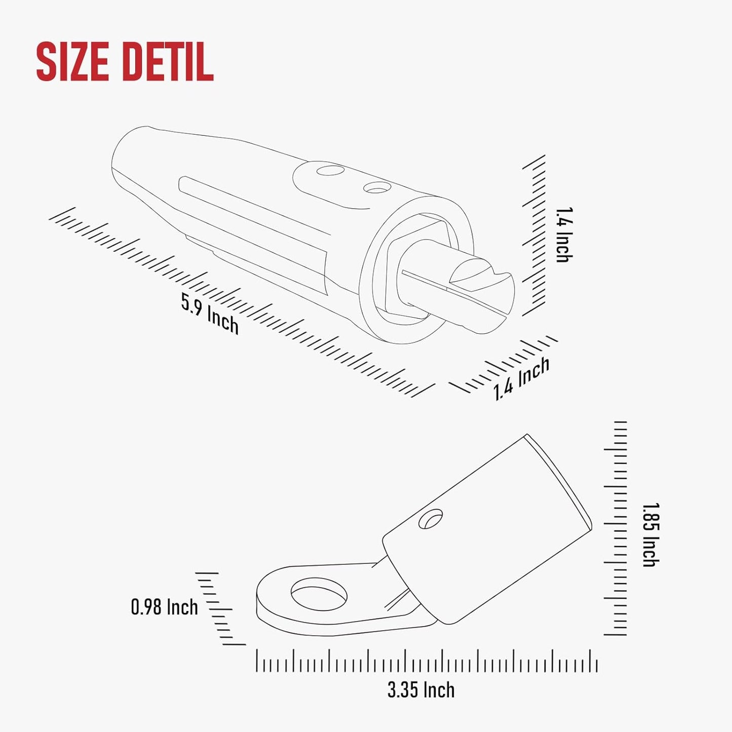 RX WELD 2PCS CT40-FA, 2PCS LC40 Male Cable Connector, for Cable Capacity: 1/0 thru 2/0 (50-70mm²)