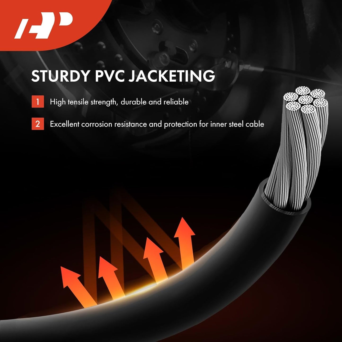 A-Premium Rear Side Parking Brake Cable Assembly Compatible with Chevy and GMC Models: Silverado 2500 HD/Sierra 2500 HD 2001-2005, Only for Crew/Extended Cab Pickup with 96.0 Inch BedLength, 2-PC Set