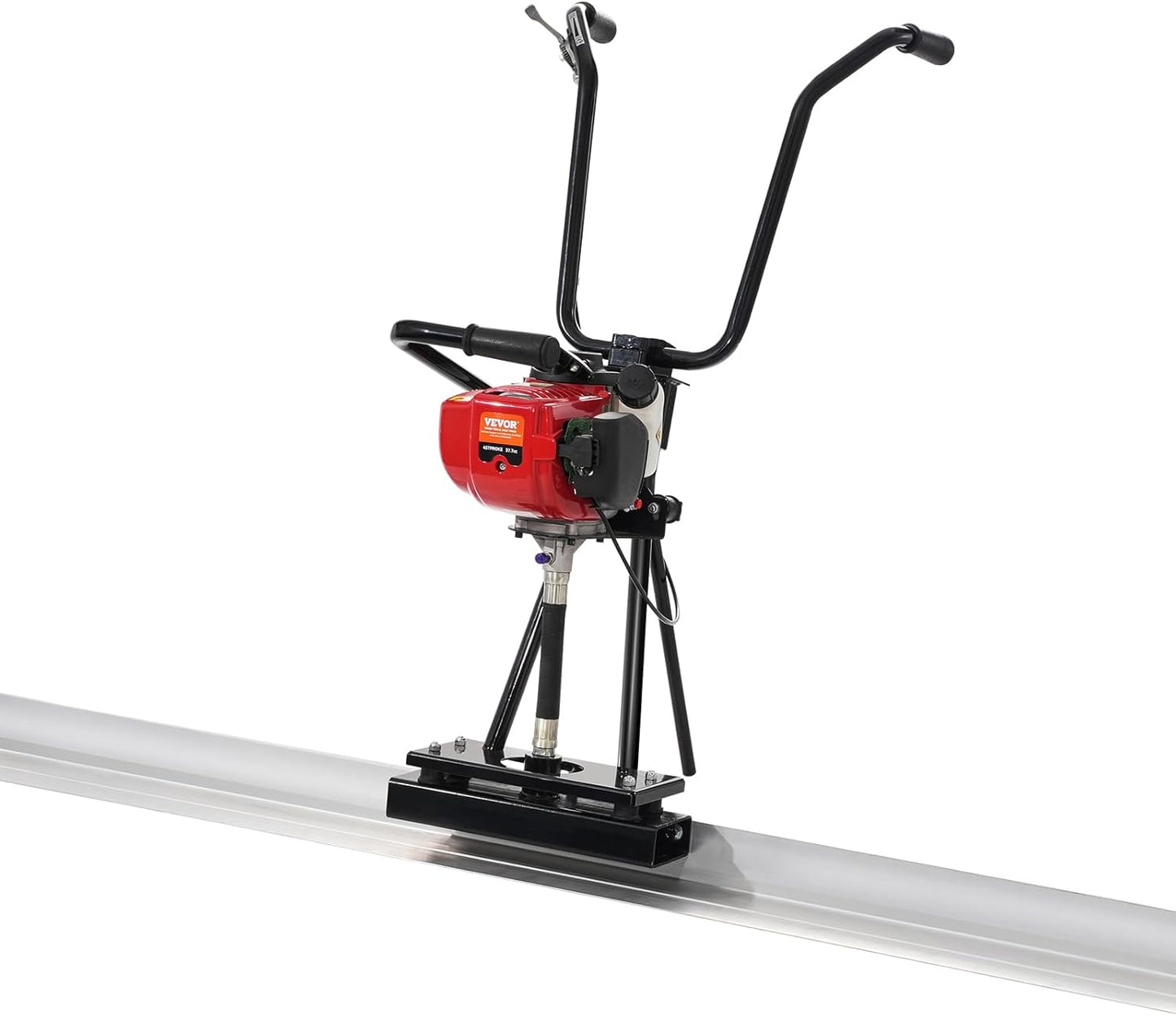 VEVOR Concrete Power Screed, 11ft Aluminum Board Straight Edge Bar Set, 4 Stroke Cement Finishing Vibrating Motor with Height Adjustable Handles, High Efficient Concrete Tools 6500RPM