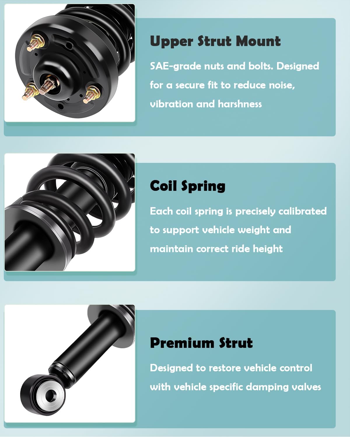 SCITOO Front Shock Absorber Assembly Fit for 2009-2013 for Ford for F-150 4x4 Models, Complete Shock and Strut Assembly Kit Fit for 171141 2PCS