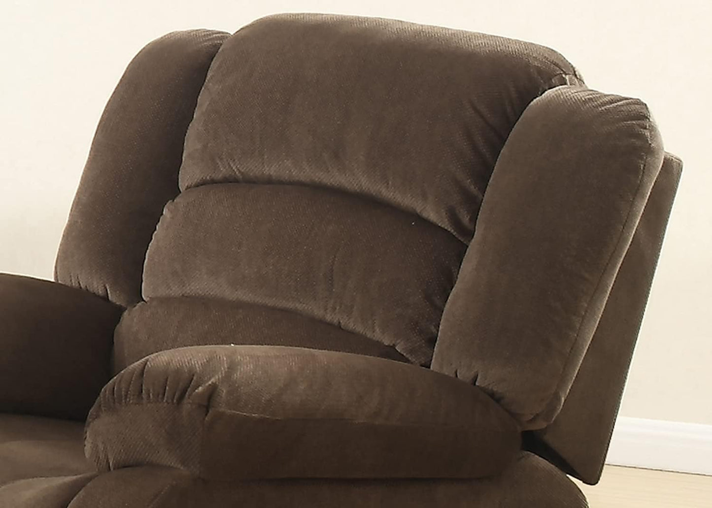 AC Pacific Bill Modern Fabric Upholstered Living Room Reclining with Padded Pillow Top Armrests, Chair, Walnut