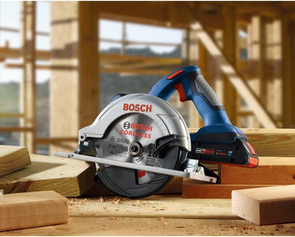 BOSCH CCS180-B15 18V 6-1/2 In. Blade-Left Circular Saw Kit with (1) CORE18V 4 Ah Advanced Power Battery