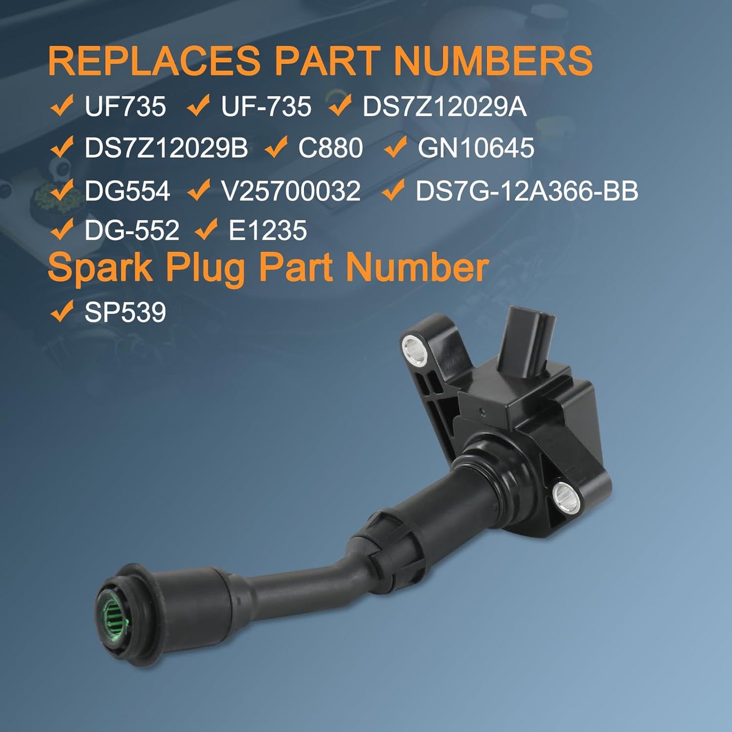 Set of 4 Ignition Coil Pack & Spark Plug Compatible with Ford Escape Fusion L4 1.5L Replace# UF735, DS7Z12029A, DS7Z12029B, C880, GN10645, DG554