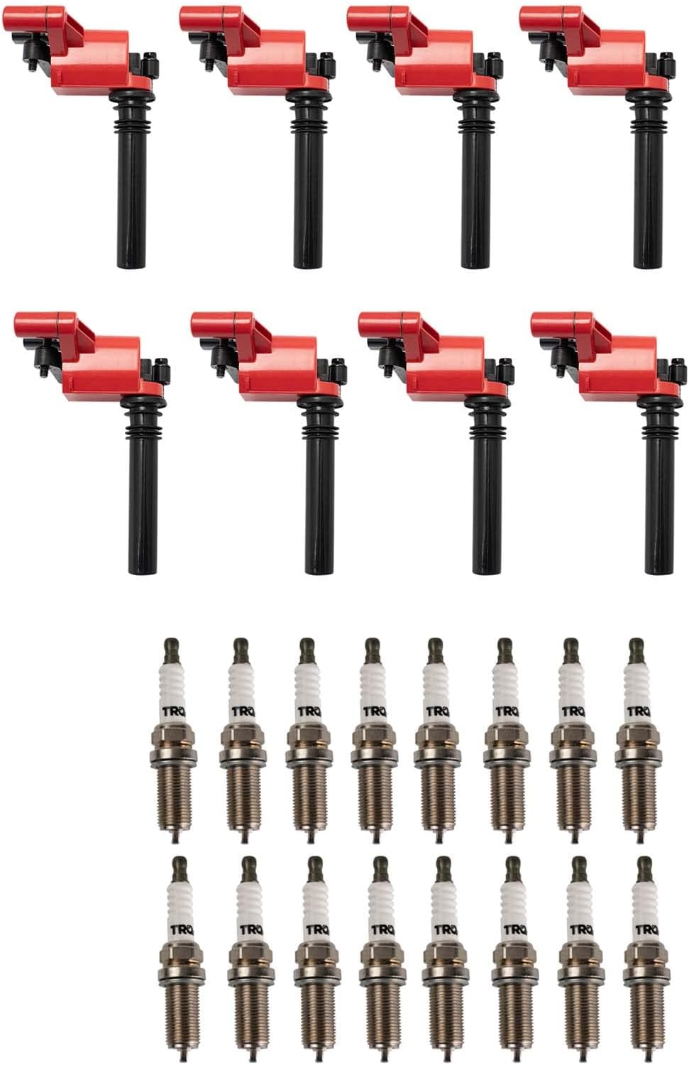 TRQ Ignition Kit Ignition Coil Spark Plugs Compatible with 92-01 Ford 91-97 Lincoln Mercury