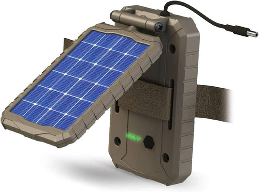 Stealth Cam Durable Sol-Pak Solar Battery Pack, 12V Solar Power Panel, Rechargeable Battery & 10ft Insulated Cable, Compatible with All Wireless/Cellular Trail Cameras - 3000 mAh