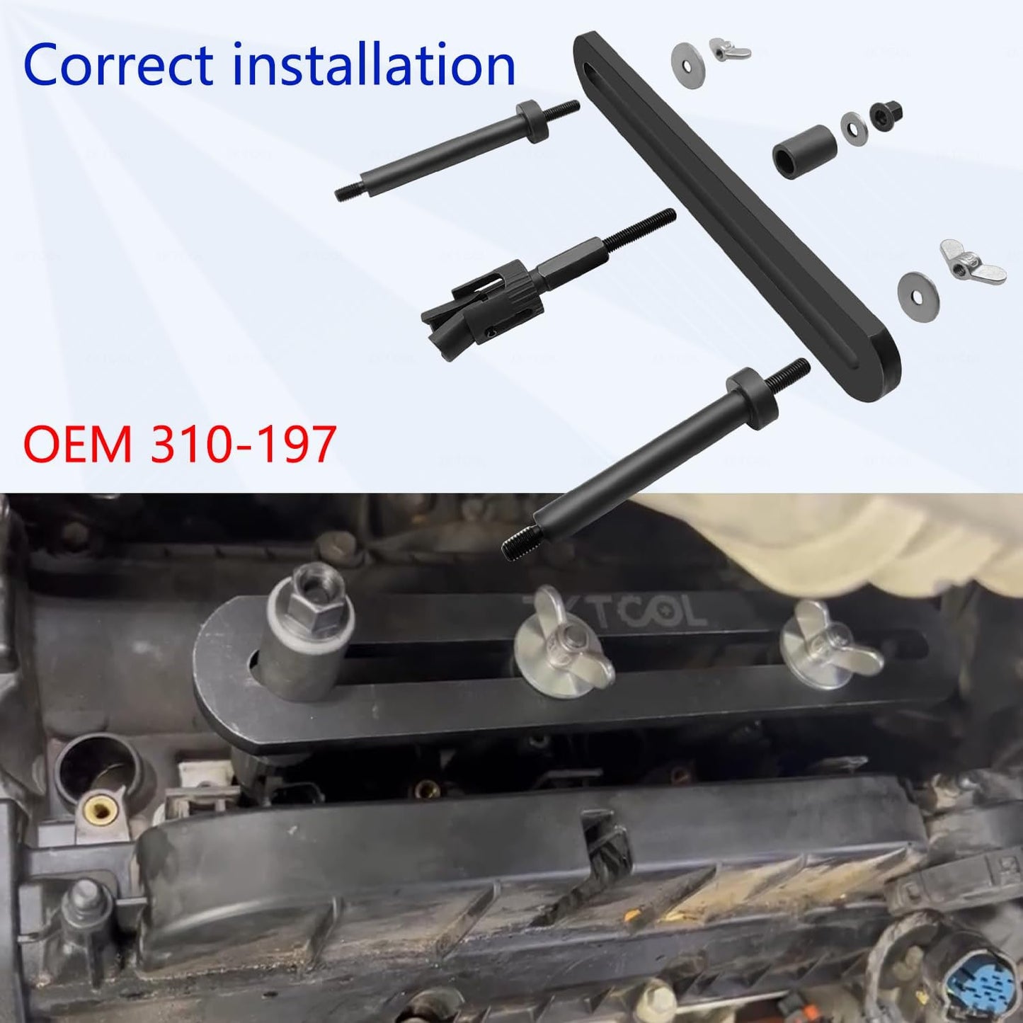 ZKTOOL New Upgraded Version Fuel Injector Puller Removal Tool Compatible with Land Rover Jaguar 3.0L 5.0L Gasoline Engine, Easily Remove Fuel Injectors Without Damage, Replaceable 310-197