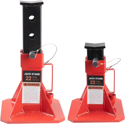 22 Ton (44,000 lbs) Heavy Duty Pin Type Professional Car Jack Stands with Lock Adjustable Height to 19.75" Fit for Supporting Trucks, Trailers and Equipment, 1 Pair