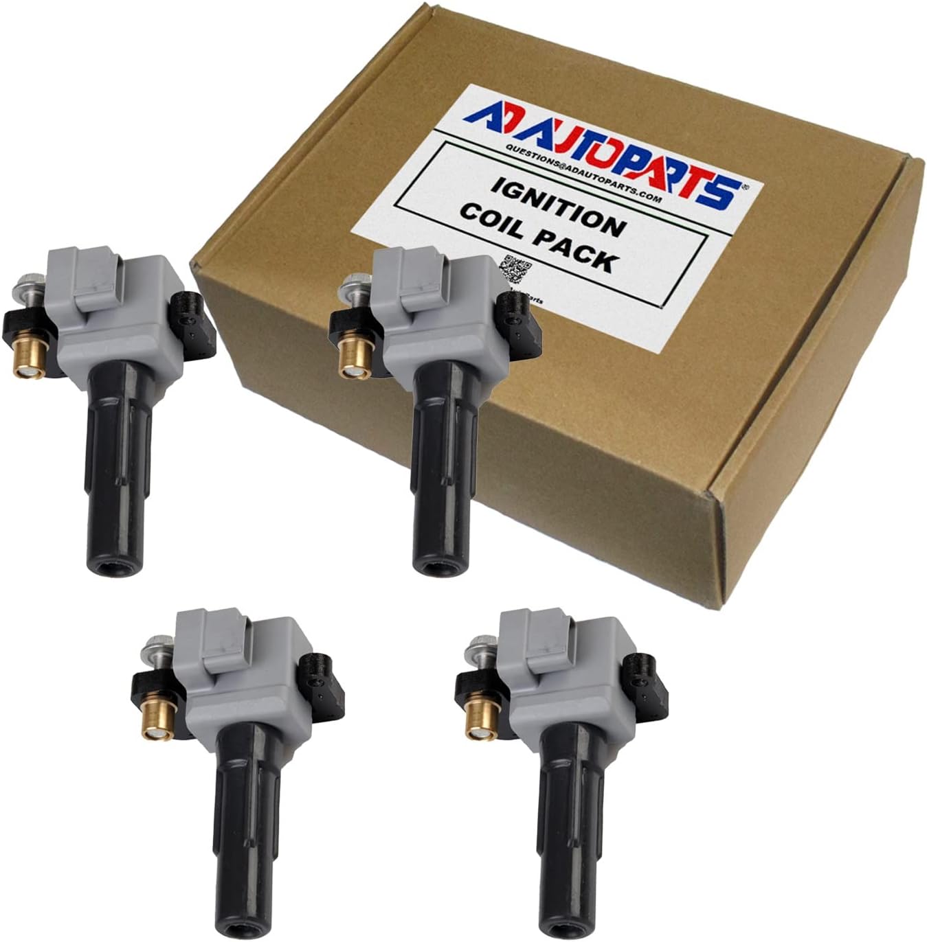Set of 4 AD Auto Parts Ignition Coils for Subaru Impreza, Outback And Other Vehicles 2.5L H4 2004-2010, Compatible With 7805-3852