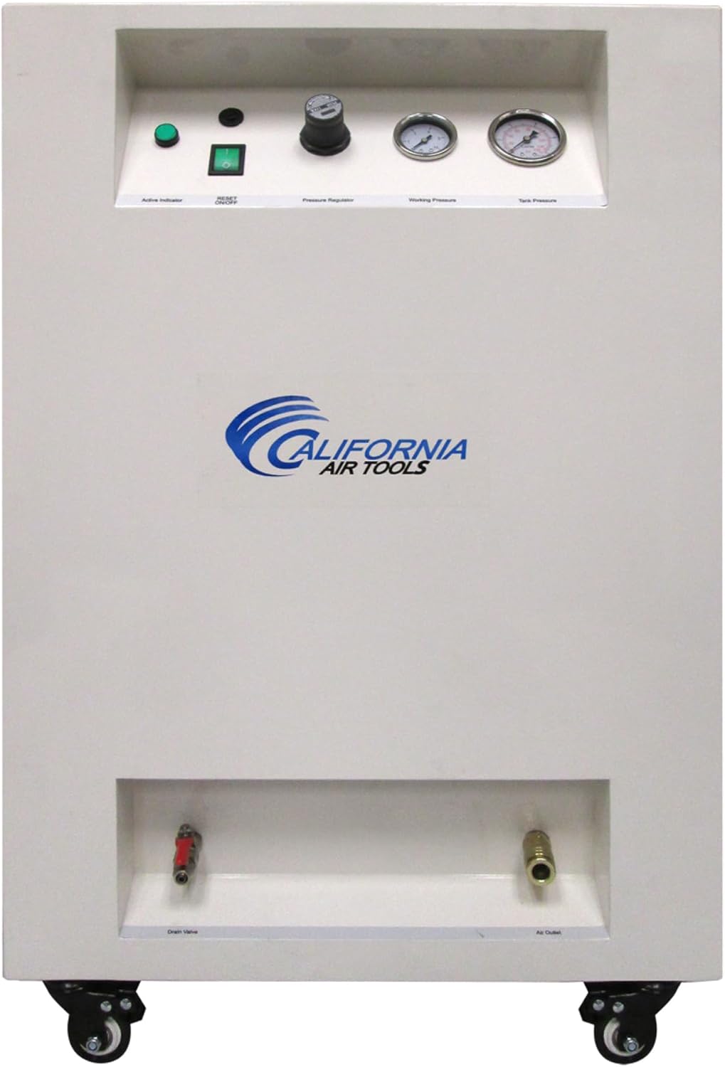 California Air Tools 10020SPC 2.0 HP Ultra Quiet and Oil-Free Air Compressor, 10 Gallon Tank, 58 dB Noise Level, in Sound Proof Cabinet