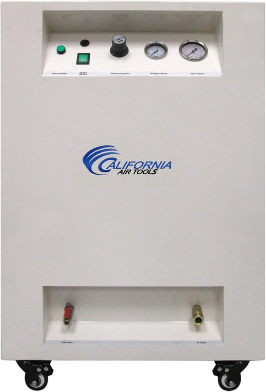 California Air Tools 10020SPC 2.0 HP Ultra Quiet and Oil-Free Air Compressor, 10 Gallon Tank, 58 dB Noise Level, in Sound Proof Cabinet