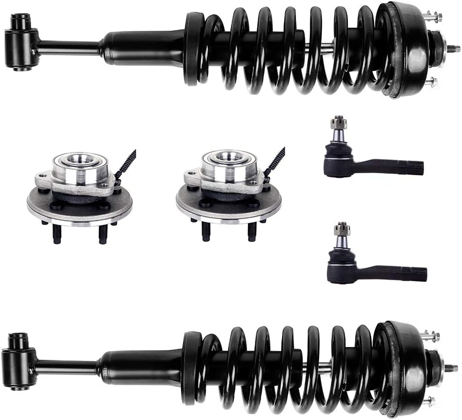 SCITOO Struts Shock suspension kit for 2002 2003 For Ford Explorer struts 2002 2003 for Mercury Mountaineer Front Strut Spring Assembly Wheel Hub Tie Rod End 6 Pcs,171321 515050