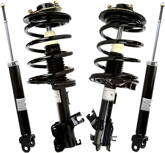 AutoShack Front Complete Strut & Coil Spring Assembly with Rear Shock Absorbers Set for 2002-2006 Nissan Altima 2.5L FWD | Full-vehicle Suspension System Replacement Kit KS15992-CST100297
