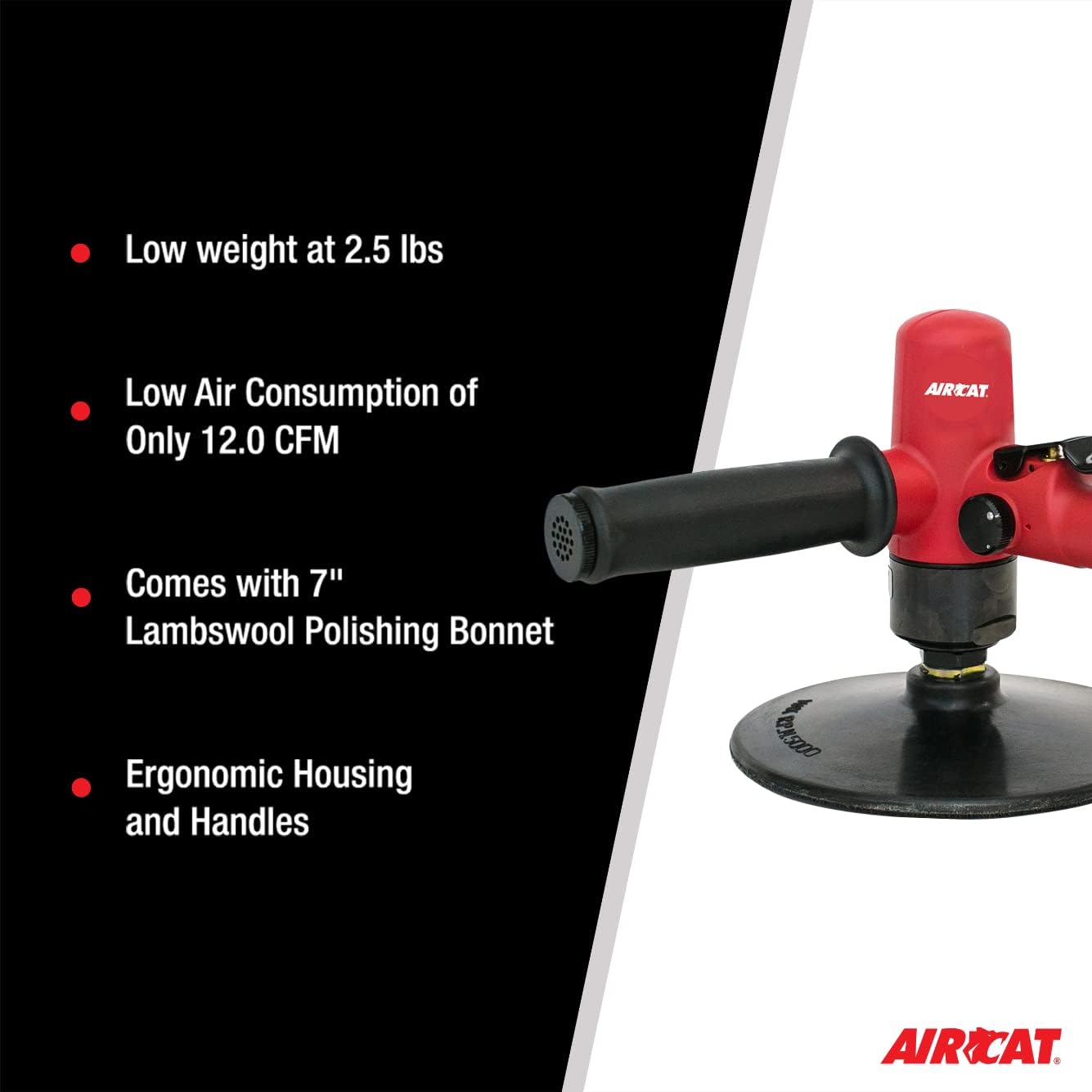 AIRCAT Pneumatic Tools 6370: .6 HP Composite Low Weight Vertical Polisher 3,500 RPM