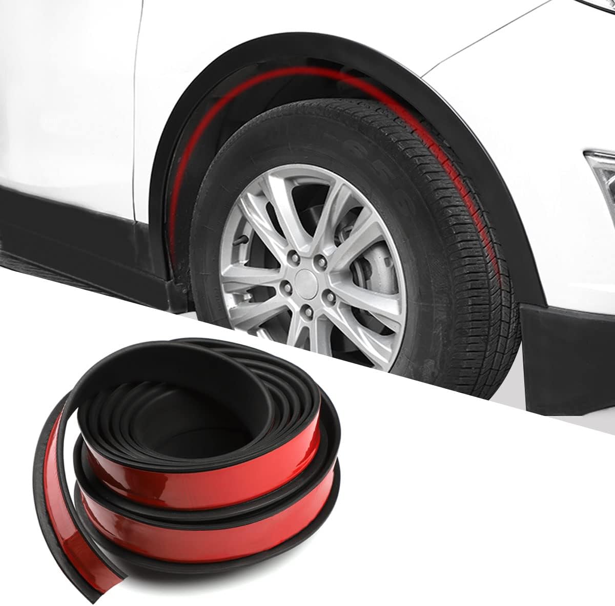 XmuxHai 2.17In(5.5CM)*11.5FT*2PCS Car Wheel Eyebrow Arch Trim Lips Strip Fender Flare Protector Universal Rubber Wheel Eyebrow Protector for Car and Truck Fender Flare Edge Trim (5.5CM)