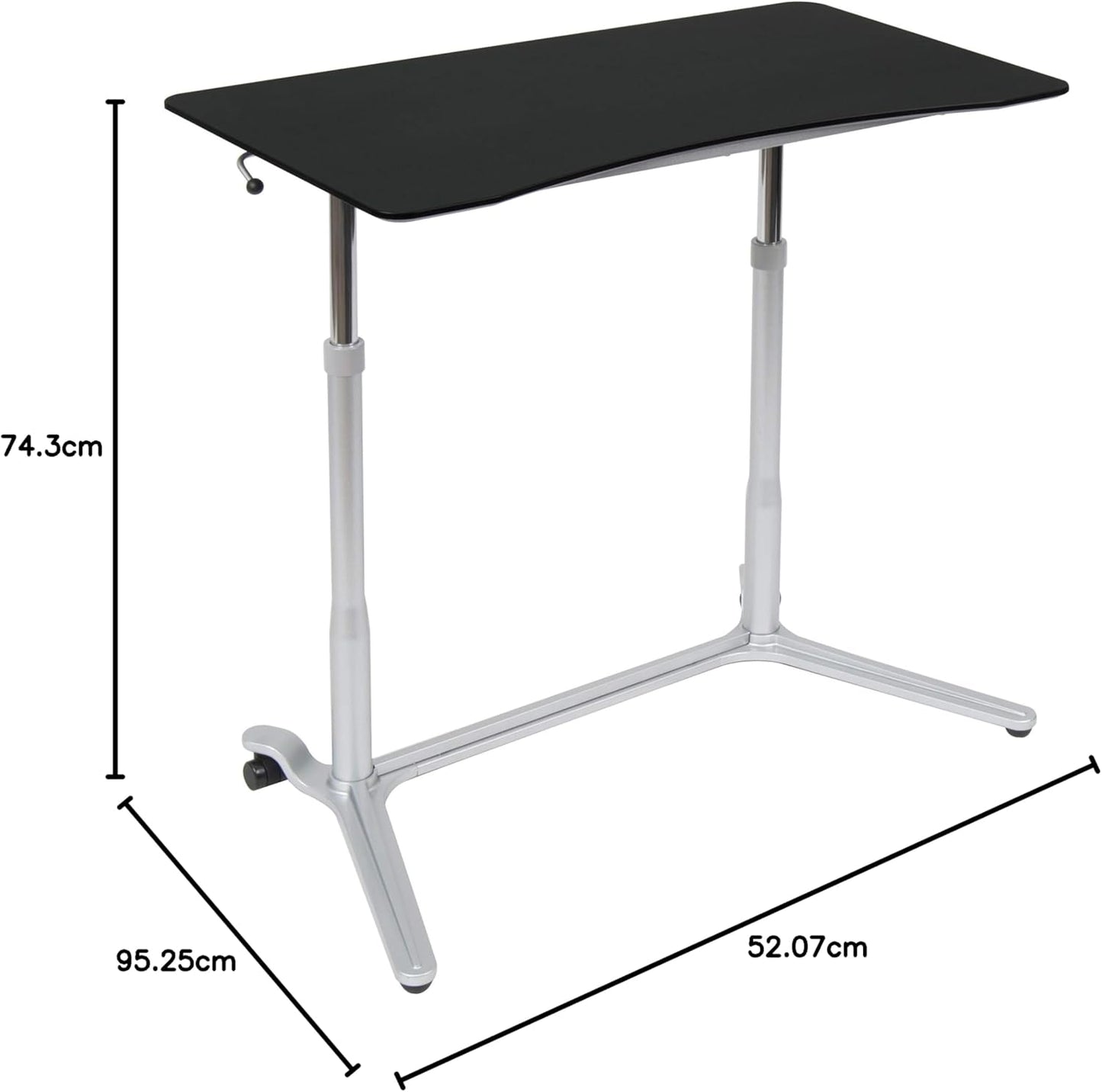 Calico Designs 51230 Sierra Height Adjustable Desk, Silver/Black 37.5 Inch