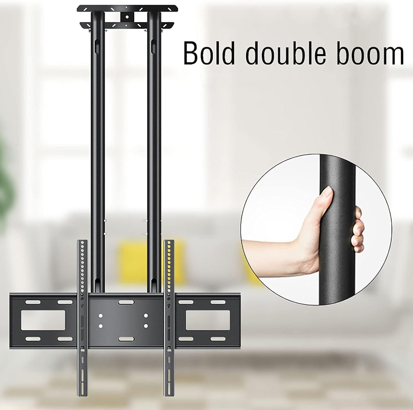 TV Wall Bracket Adjustable Ceiling TV Mount Bracket, 2 Post Single Sn TV Mount, VESA Max 900x600mm for 26-70 inch TVs
