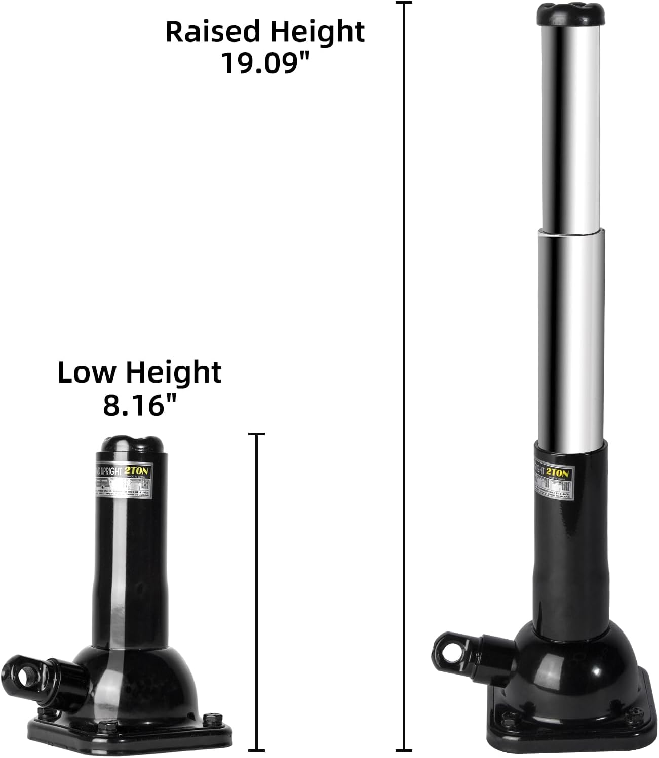 Car Jack 2 Ton and Jack Stand in One, 4000 lb Capacity, Off-Road Use (8.16" - 19.09") tire Jack fit Ford F150 Chevy Silverado Doge Ram Toyota Land Cruiser Prado