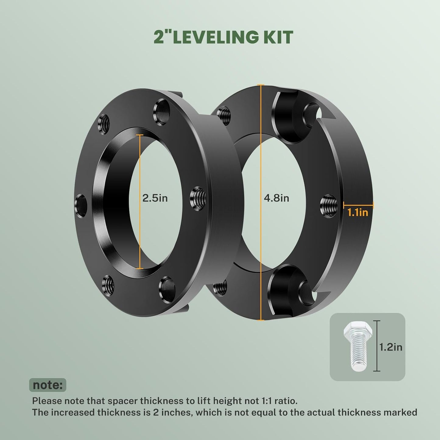 SCITOO 2 inch Front,Front Struts Shock Absorber kit Leveling Lift Kit fit for 02-09 for Chevrolet Trailblazer | 02-09 for GMC Envoy Forged Strut Spacers