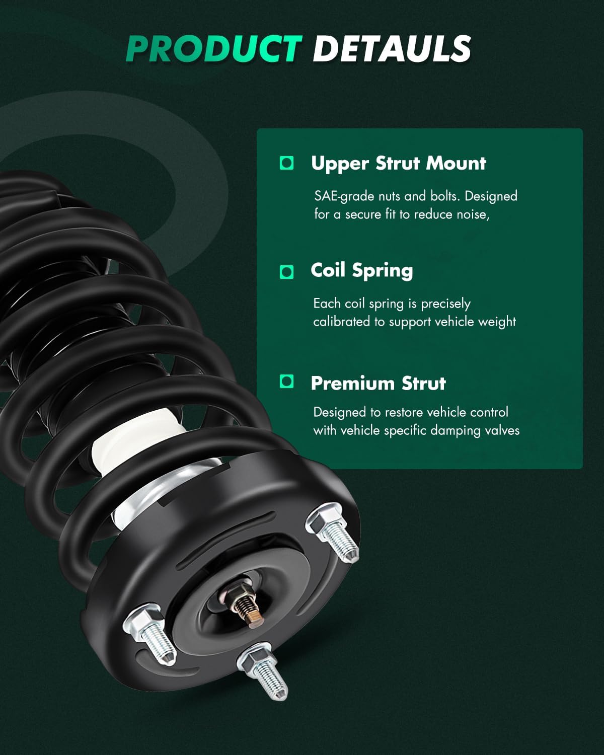 SCITOO Quick Complete Struts Assembly Shock Absorber for 2006-2011 for Hyundai Azera,2006-2010 for Hyundai Sonata (Front Rear Pair)