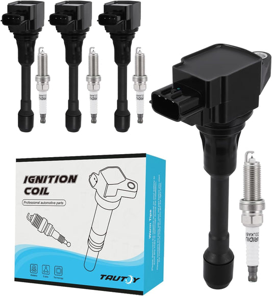 UF549 Ignition Coil Pack 9029 Spark Plug (4PCS) 2005-2019 For 1.6L 1.8L 2.0L 2.5L Nissan Altima Cube NP300 Frontier Rogue Sentra Tiida Urvan Versa XTrail,For 5.6L INFINITI FX50 M56 QX70