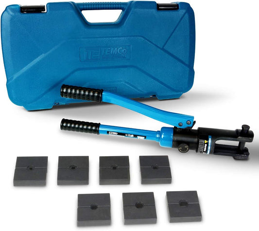 TEMCo Hydraulic Hand Crimping Tool for 1/16" to 1/4" Stainless Steel Cable Railing Fittings (Custom Cable Railing Crimper) – 11 US TONS Crimping Force