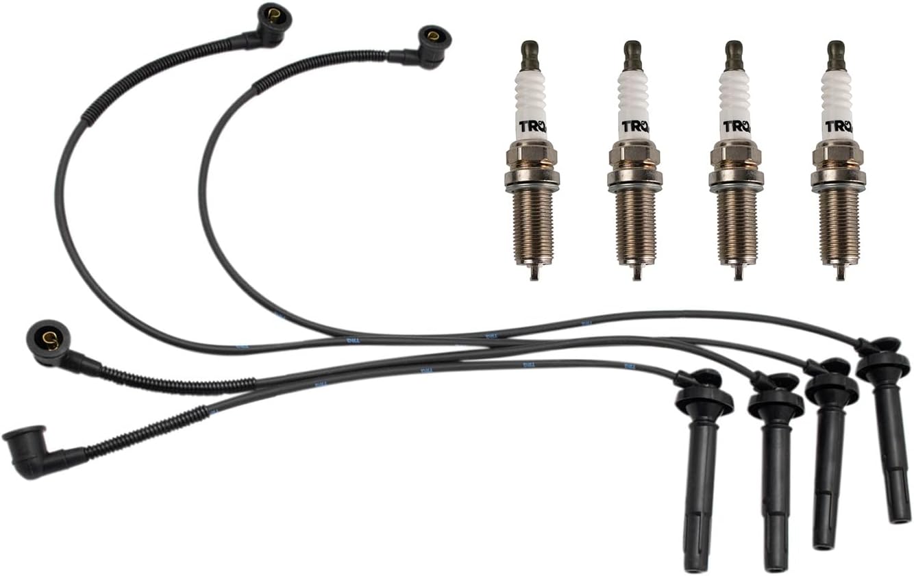 TRQ Ignition Kit Spark Plugs Wire Set Compatible with 2011-2019 Ford Fiesta
