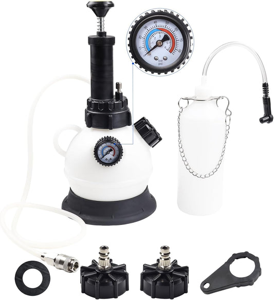 2L Manual Brake Bleeder Kit，Pressure Brake Bleeder Pump with 1L Brake Bleeder Bottle for Most Vehicles