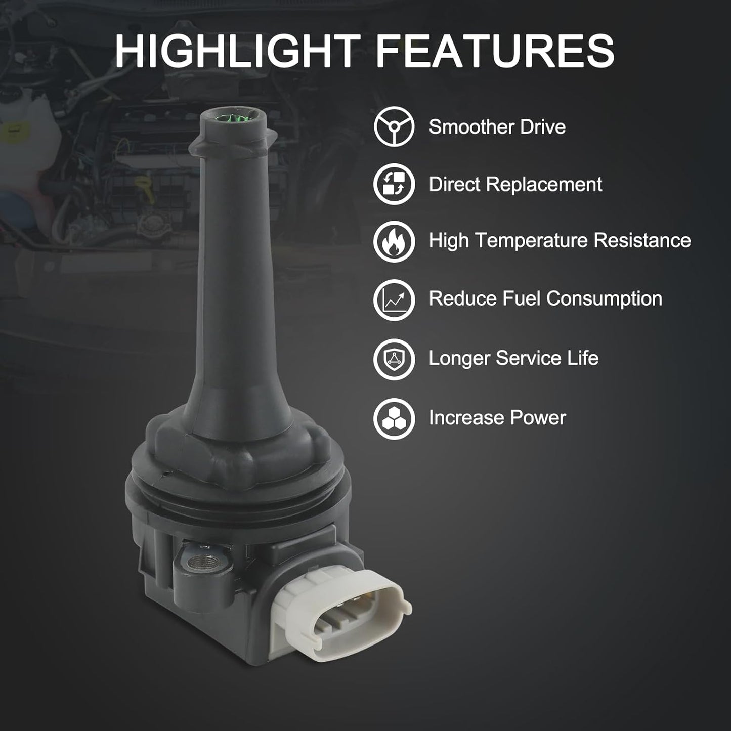 Set of 5 Ignition Coil Pack Compatible with Volvo C30 C70 S40 S60 V50 V70 XC70 L5 2.4L 2.5T Replace# UF517, 5C1778, E1017, 52-2133, IC597, 30713417, C1721