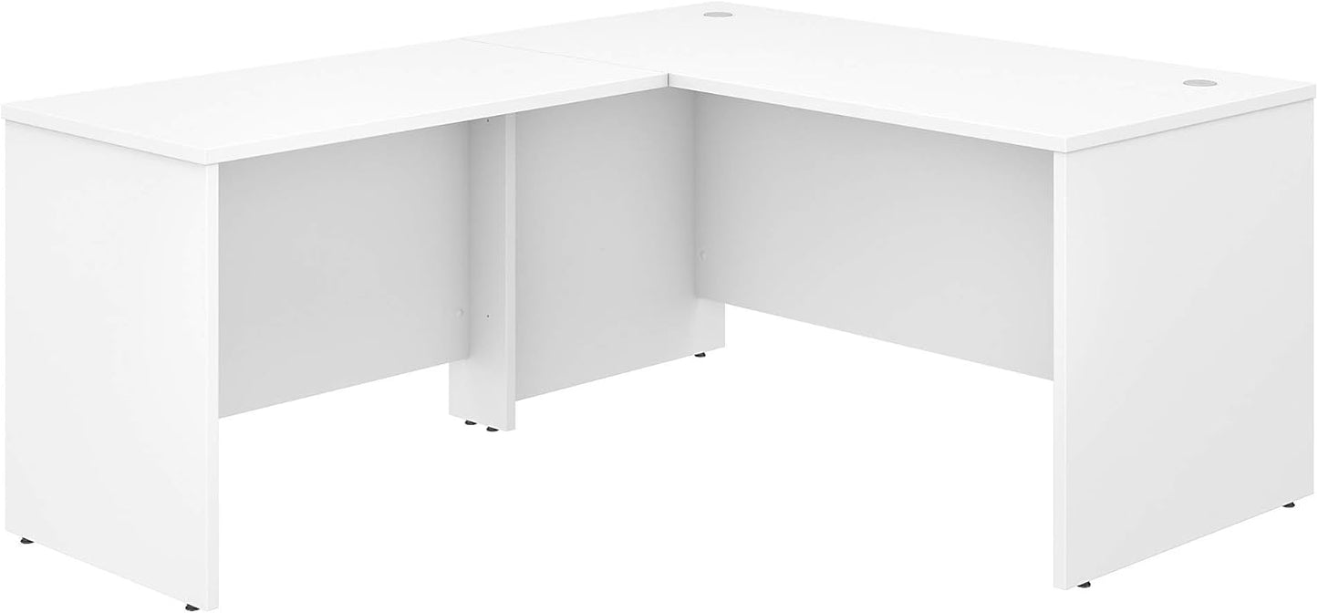 Bush Business Furniture Studio C 60W x 30D L Shaped Desk with 42W Return in Platinum Gray, L Workstation for Home or Professional Office