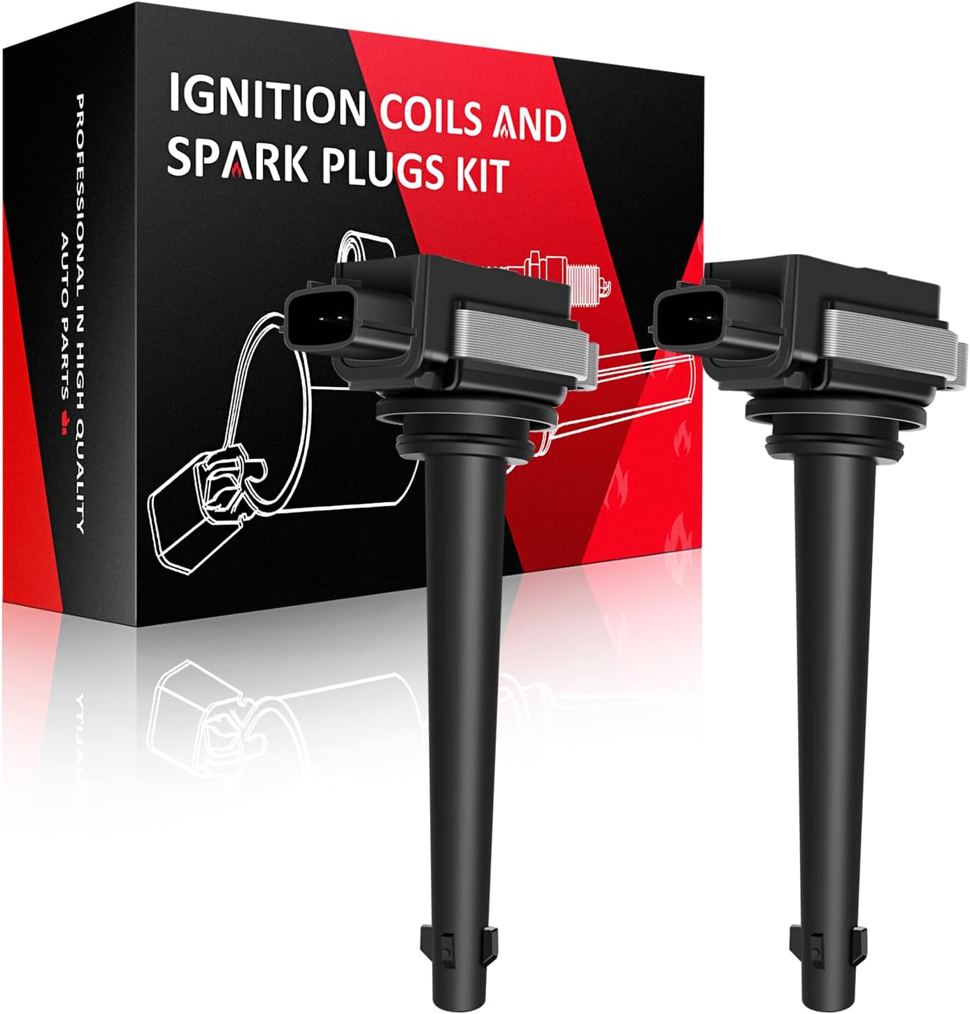 SCITOO Ignition Coil Coils Pack fits for Porsche Cayman 2.9L 2009-2012 for Cayman 2.7L 2014-2016 for Boxster 2.7L/3.4L 2013-2016 for 911 3.8L 2009-2017 for 911 3.4L 2012-2016 UF641 set of 6