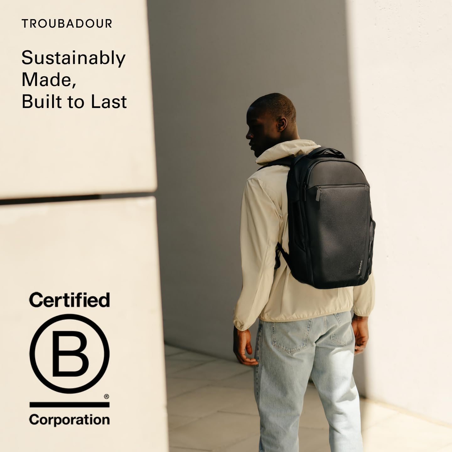 Troubadour Apex Travel Backpack - Expandable Up to 42L Capacity - Black