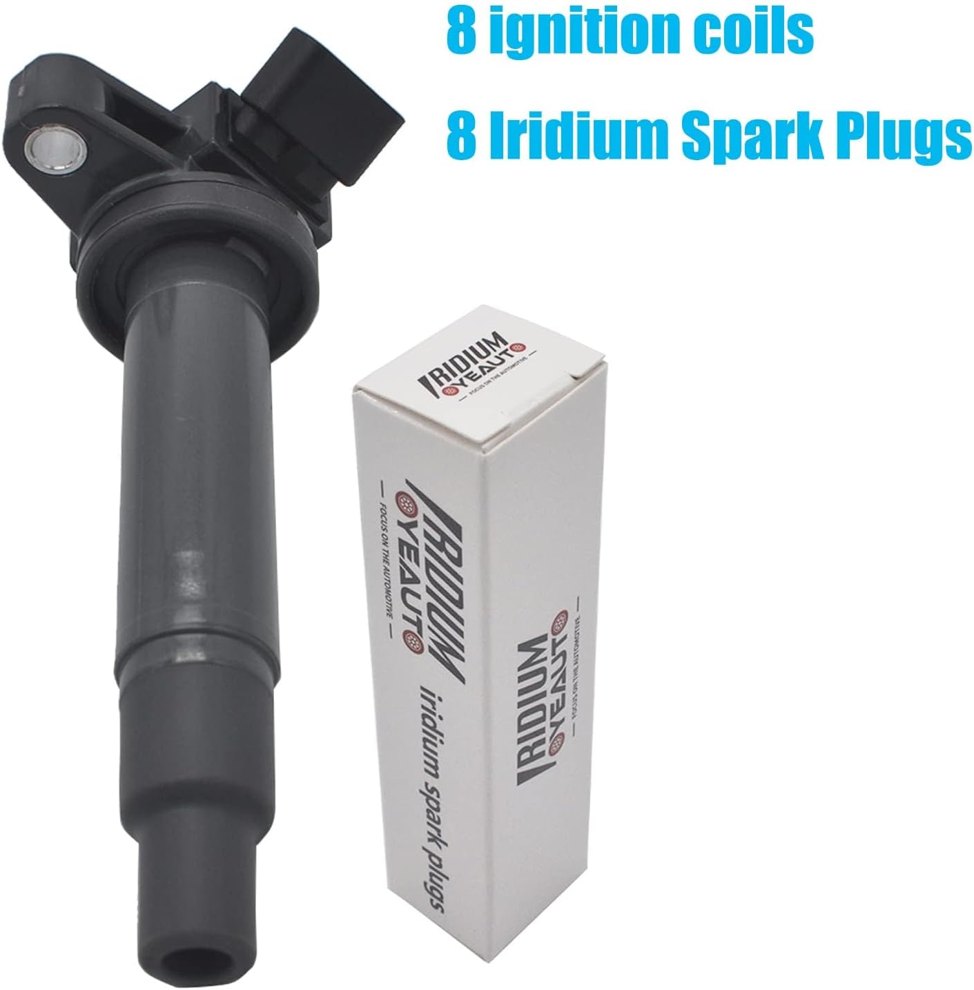 UF230 Ignition Coil Pack 9091902230 and Iridium Spark Plugs Set Of 8 Fit For Toyota Tundra 2000-2009,Sequoia 2001-2009,4Runner 2003-2008,Land Cruiser 1998-2007&Lexus 1998-2009 4.3L 4.7L 5.7L V8
