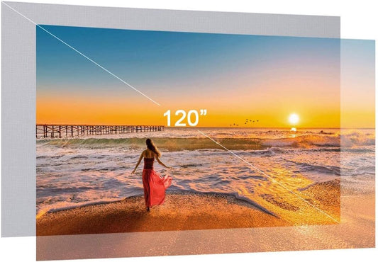 80 100 120 Inch Projector Screen 16:9 Frameless Video Projection Screen Foldable Wall Mounted for Home Office Grey Screen(84 inch)