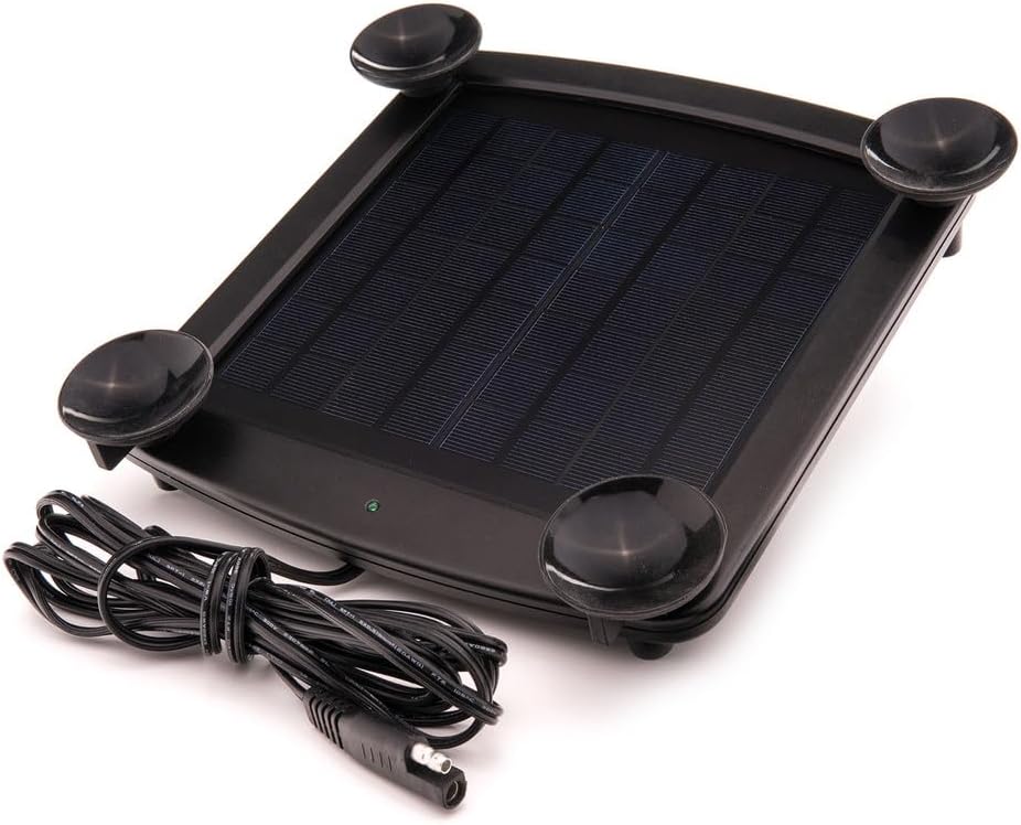 Battery Tender 5 Watt Solar Panel 12V Battery Charger with Charge Controller - IP67 Weatherproof - Windshield Mountable for Motorcycles, Cars, SUVs and Campers - 021-1171