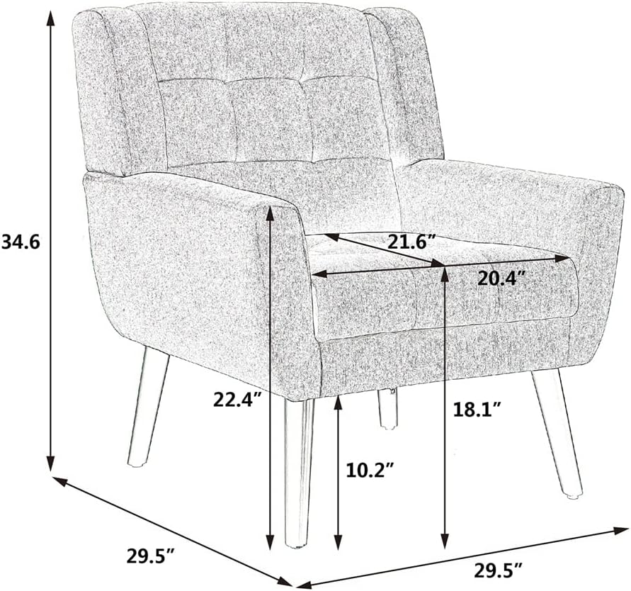 Velvet Accent Armchair,Upholstered Fabric Living Room Chair Ergonomics Chair Home Chair with Solid Black Legs,Tufted Back Decorative Chair Reading Chair for Indoor Home Living Room,Pink