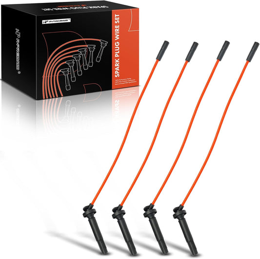 A-Premium Ignition Spark Plug Wires Set of 4 Compatible with Subaru Outback 2000-2004, Forester Impreza Legacy 1999-2004, Baja 2003-2006 & Saab 9-2X 2005-2006, 2.5L