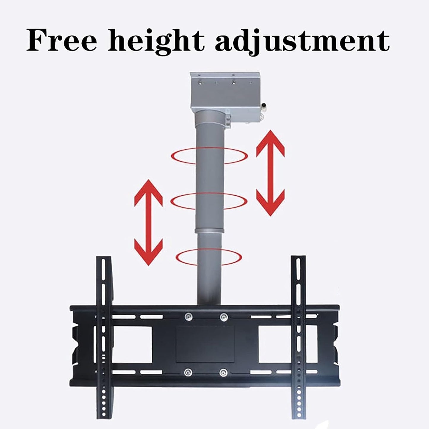 TV Stand/Base Tabletop with Bracket, Motorized Ceiling TV Mount for 26-70 Inch TVs Black 30-150cm 360° Manual Rotation(80cm)