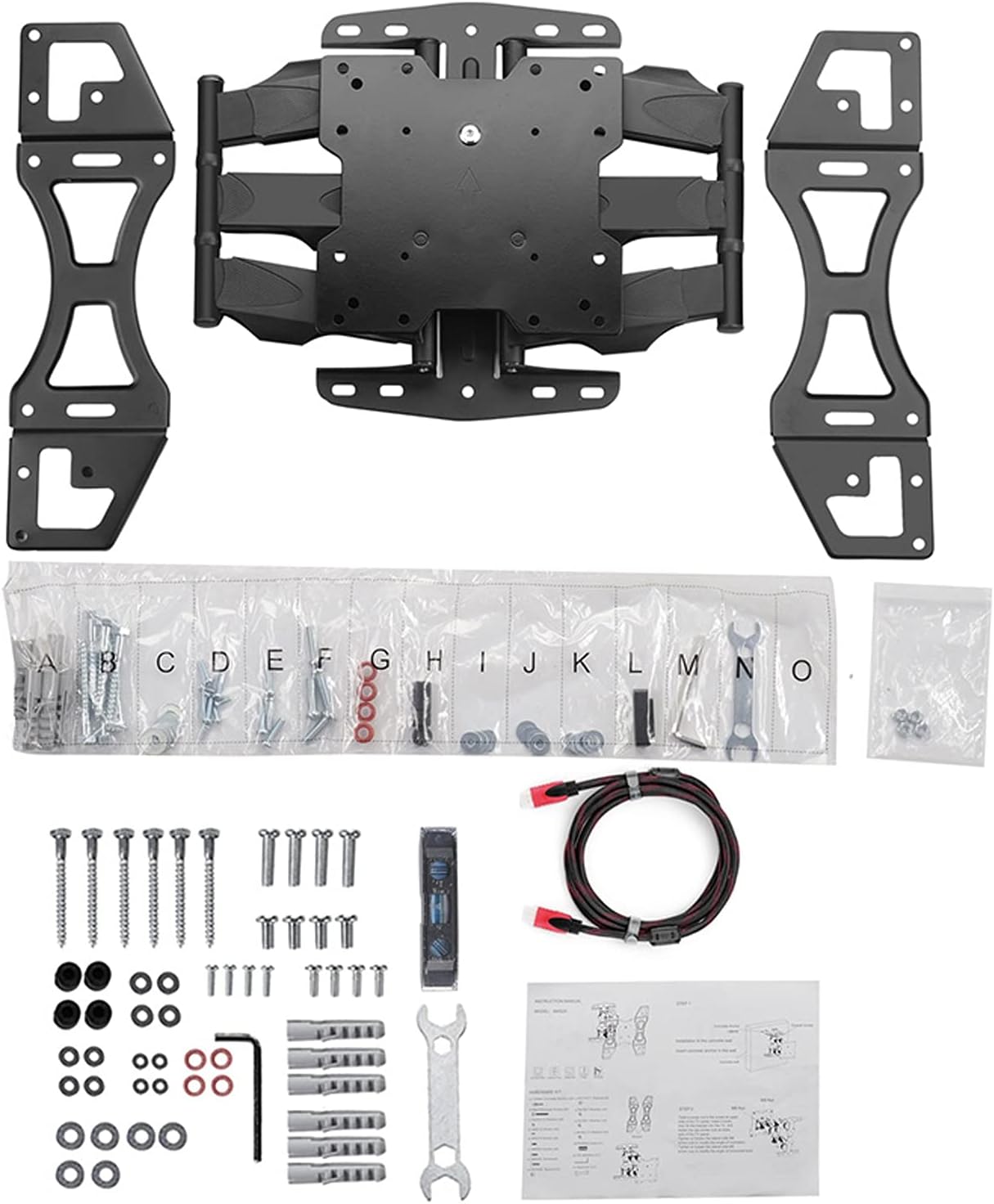 TV Monitor Holder Rack Six-arm Multifunctional TV Stand Full Motion TV Wall Mount Bracket Swivels Tilts Extension for Most 26-65 Inch TVs, Max 400x400mm Up to 99lbs TV Brack