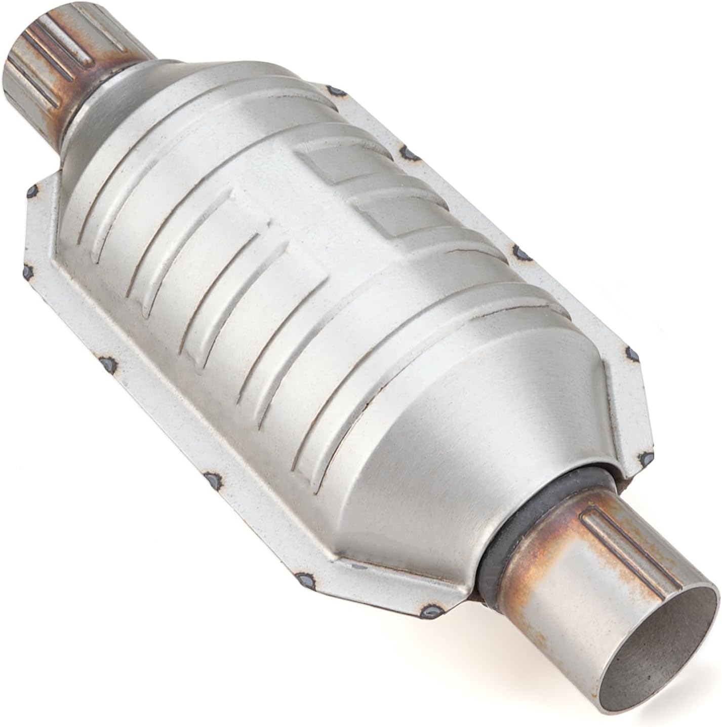 2.5 Inch Inlet/Outlet Universal High Flow Front Catalytic Converter Direct-Fit with O2 Port(EPA Compliant)