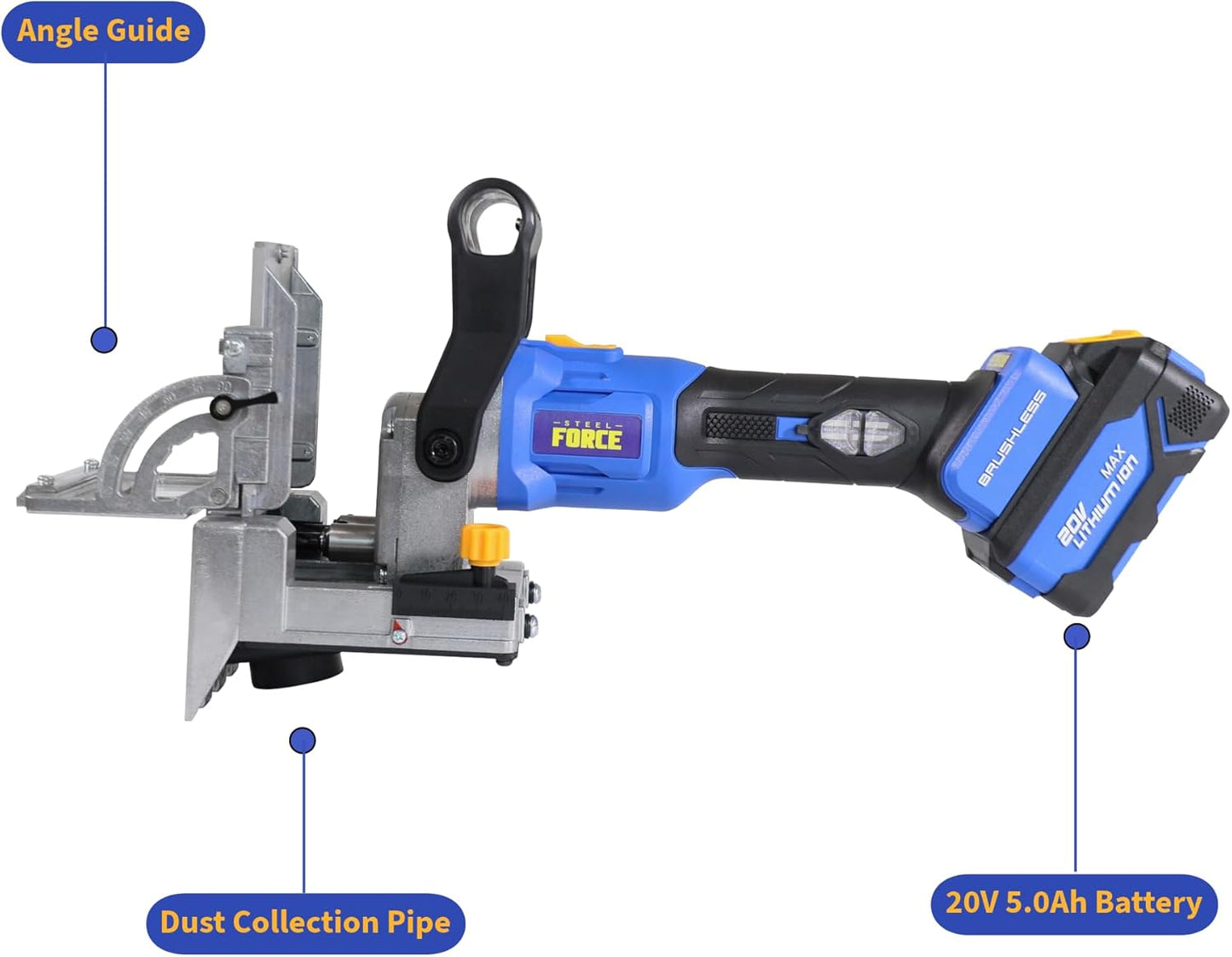 Steel Force DJ184 Dual Spindle Dowel Jointer,Wood Dowels Joiner Brushless Cordless with 20V 5.0Ah Battery and Charger