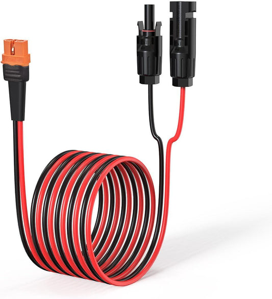 10AWG 25FT Solar to XT60i Cable 2 10 25 35 50 75 100FT Solar Connector to XT60i Adapter Cable for Portable Power Station (25FT)
