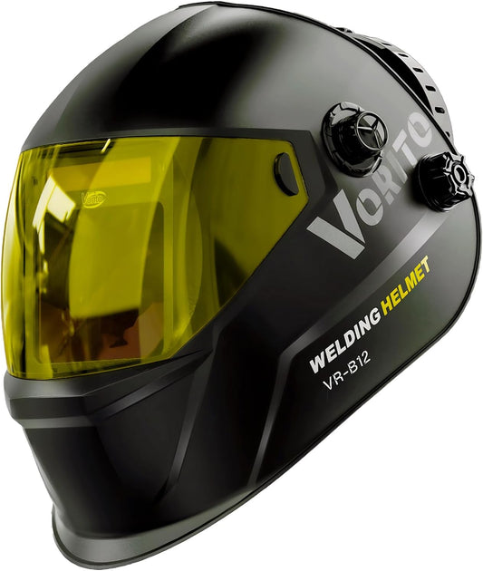 Welding Helmet Auto Darkening Welding Hood 1/1/1/1 Optical Clarity,Large Viewing Screen,True Color Solar Powered,4 Arc Sensor Wide Shade 4/5-9/9-13 Welding Mask with for TIG MIG ARC