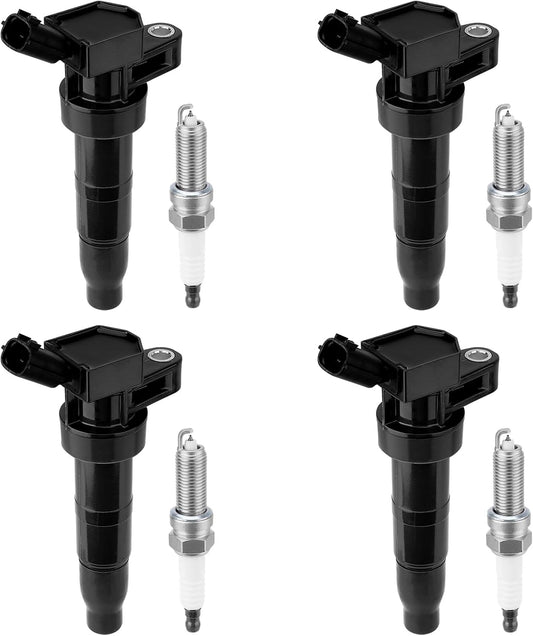UF611 Set of 4 Ignition Coil Packs & Spark Plugs Compatible with Hyundai Kia-2013-2014 Santa Fe Sport 2011-2014 Sonata 2014-2015 Tucson 2011-2015 Optima 2012-2015 Sorento 2014-2015 Sportage L4 2.4L