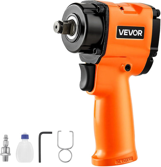 VEVOR 1/2-Inch Air Impact Wrench, Up to 738 ft-lbs Nut-busting Torque, Stubby Size & Lightweight Pneumatic Impact Gun for Auto Repairs and Maintenance